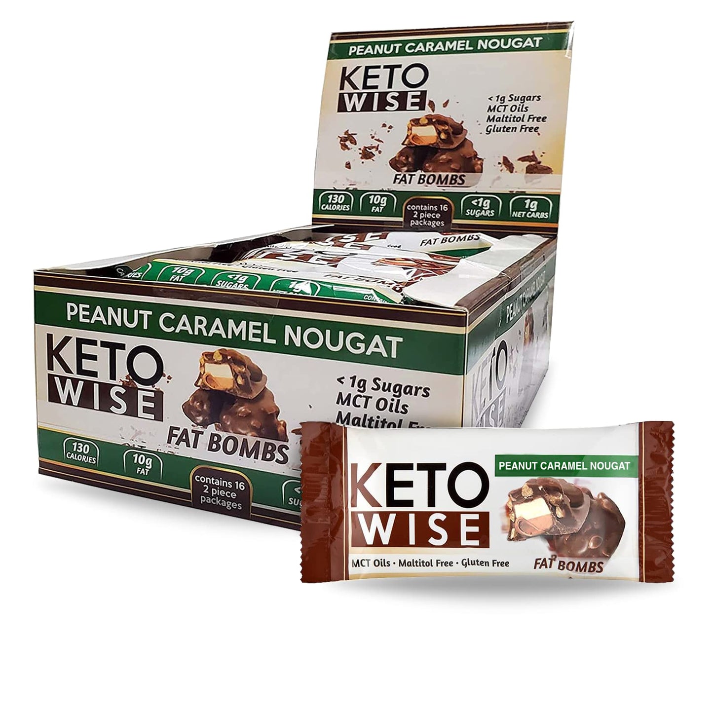 Keto Wise Fat Bombs - Chocolate MCT Oil, Low Carb Snack (Pack of 16)