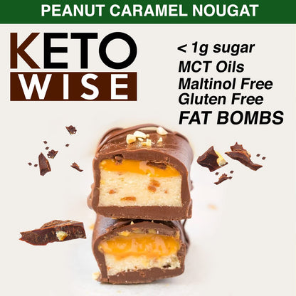 Keto Wise Fat Bombs - Chocolate MCT Oil, Low Carb Snack (Pack of 16)