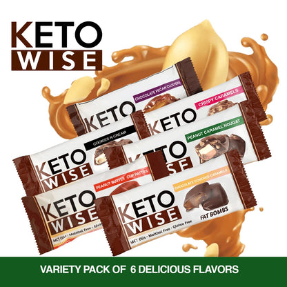 Keto Wise Fat Bombs - Chocolate MCT Oil, Low Carb Snack (Pack of 16)