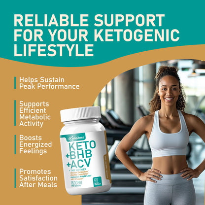 KetoZest Keto ACV BHB Capsules 1600mg – Weight Loss & Ketosis