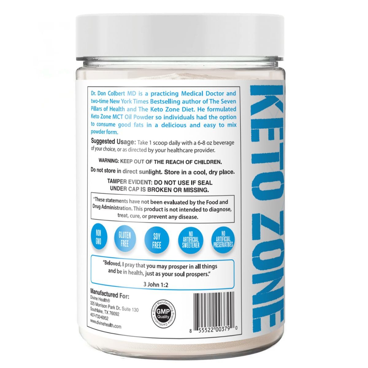 Keto Zone MCT Oil Powder – Coconut Cream Flavor | 0 Net Carbs | 30 Day Supply
