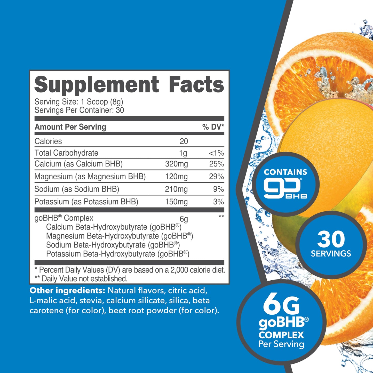 Ketologic Keto BHB Orange Mango – 30 Servings | Exogenous Ketone Supplement with goBHB