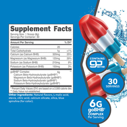 Ketologic Keto BHB Patriot Pop – 30 Servings Exogenous Ketone (goBHB)