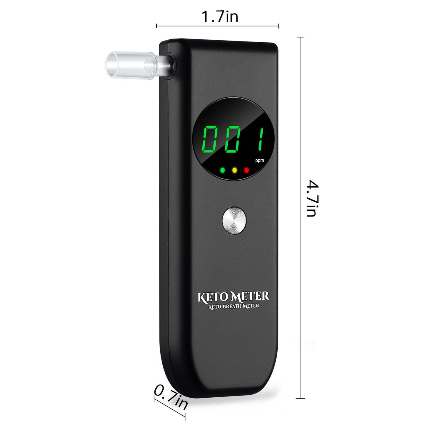 Ketone Breath Home Monitor — Portable Ketosis Meter & Tester (10 Mouthpieces)