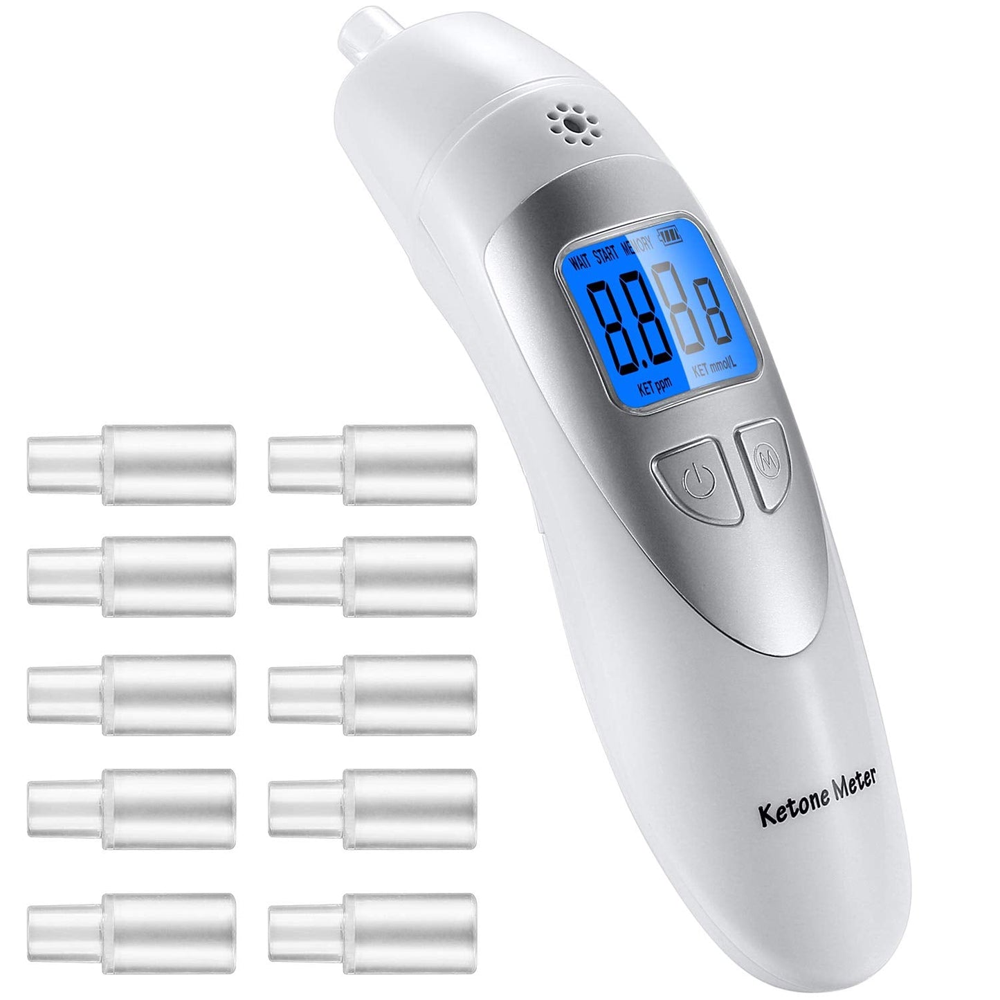 Ketone Meter Home Ketosis Breath Tester – Breath Ketone Analyzer with 10 Mouthpieces