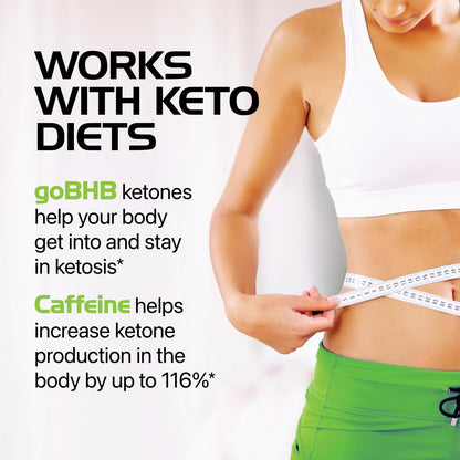 Keto BHB Exogenous Ketones – goBHB + Caffeine | Vegetarian & Non-GMO | 1 Month Supply