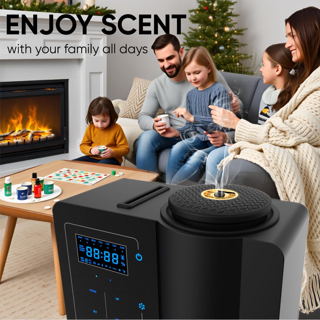 Kevinleo Scent Oil Diffuser – USA Ship, HVAC Diffuser for 7,500 Sq Ft, 500ml Waterless Nebulizing Diffuser with App Control