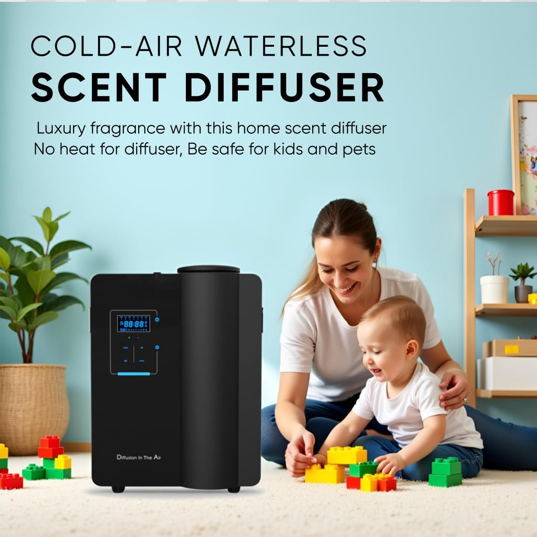 Kevinleo Scent Oil Diffuser – USA Ship, HVAC Diffuser for 7,500 Sq Ft, 500ml Waterless Nebulizing Diffuser with App Control