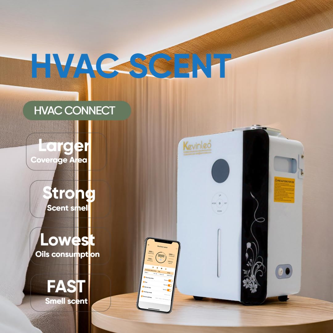 Kevinleo Scent Diffuser Machine – WiFi Control for 7,500 Sq Ft, 800ml Waterless Diffuser for HVAC & Large Spaces