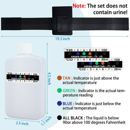 KEVTVEK 14-Piece Urine Test Kit with Travel Bottles, Temperature Strips & Neoprene Bag