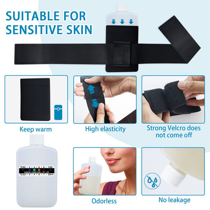 KEVTVEK 14-Piece Urine Test Kit with Travel Bottles, Temperature Strips & Neoprene Bag