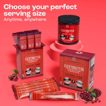 KEY NUTRIENTS Electrolytes Cherry Pom 20's | Hydration Powder