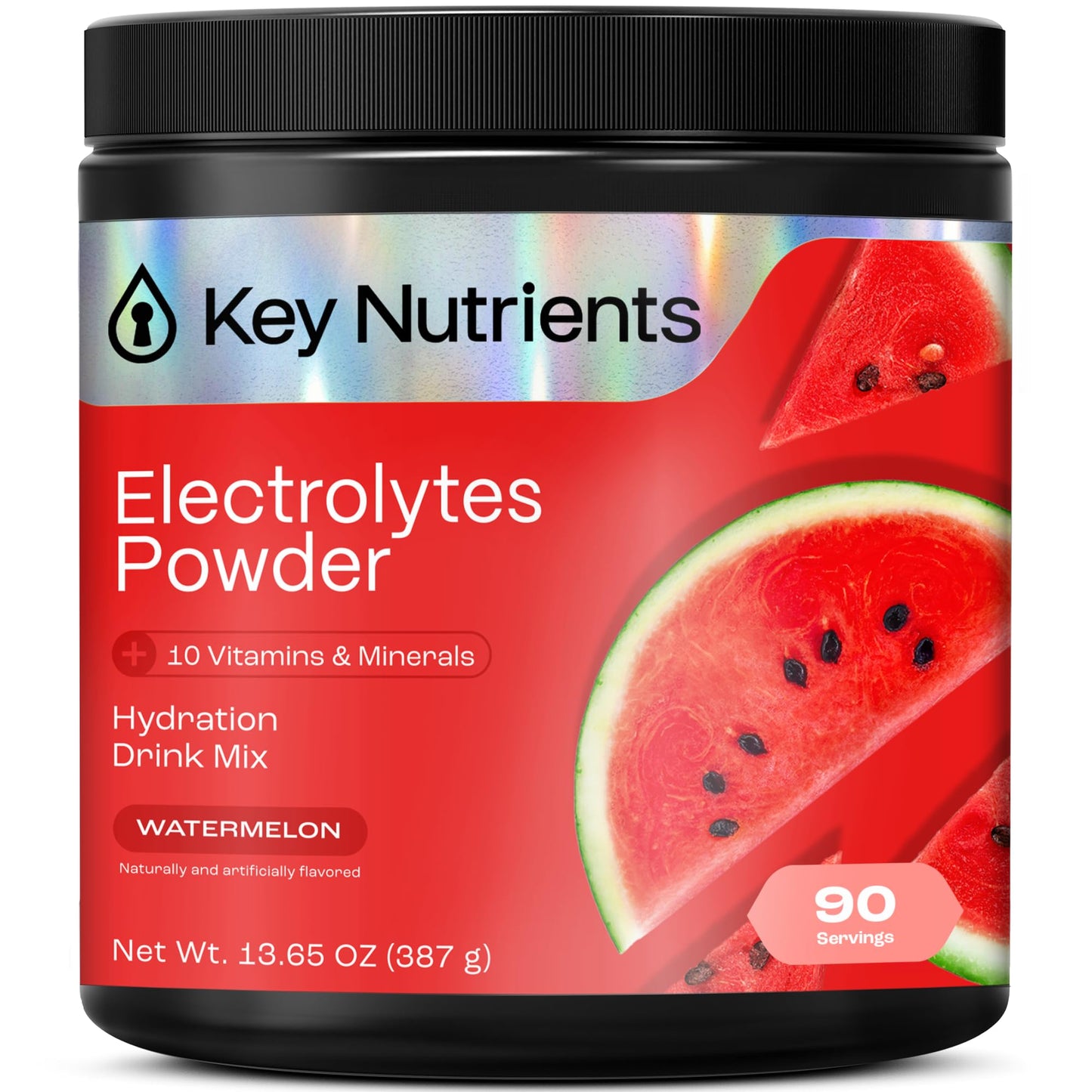 KEY NUTRIENTS Multivitamin Electrolytes Powder No Sugar – Watermelon Hydration Powder, 90 Servings