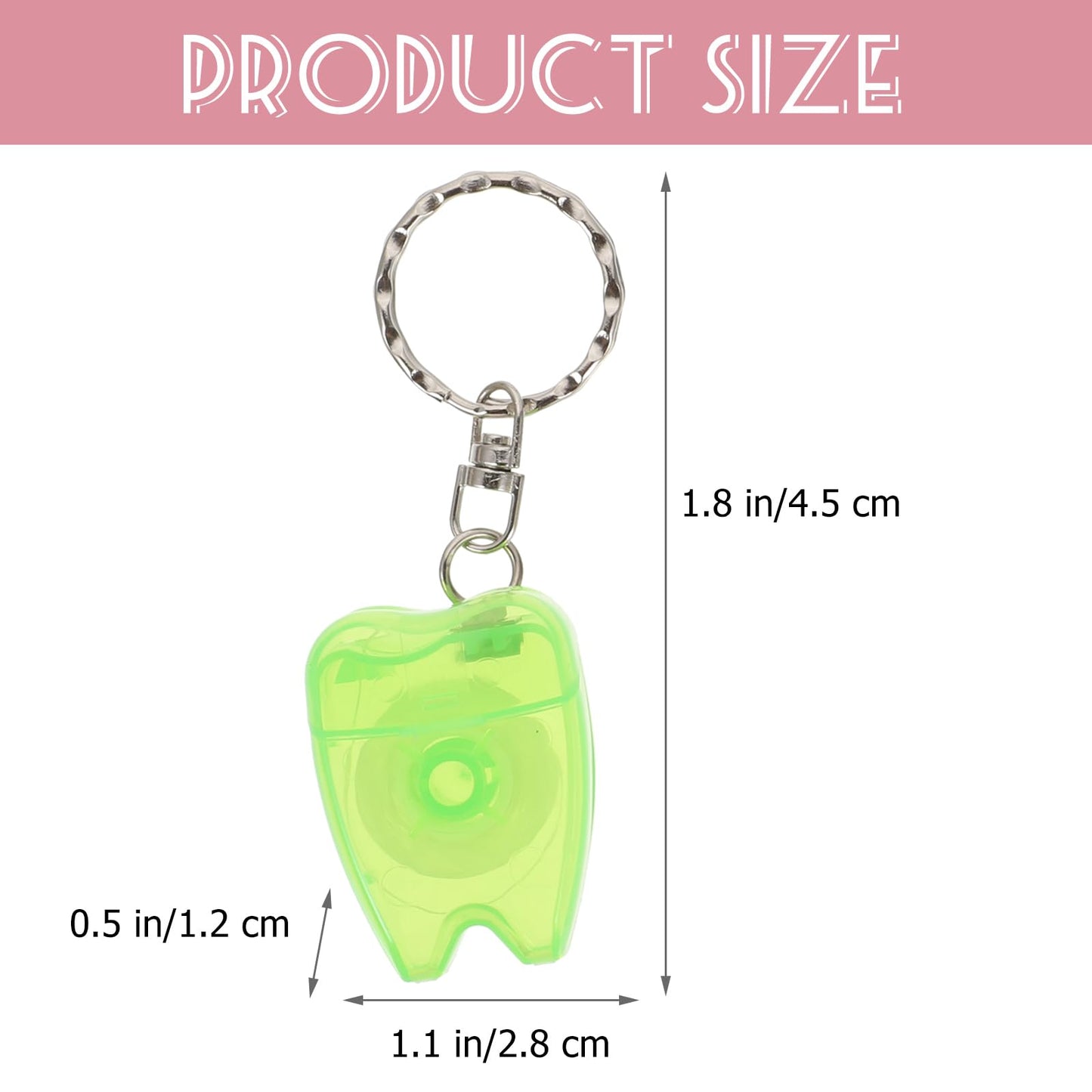 4pcs Keychain Dental Floss with Ultra Thin Wire – Random Color | Freshen Breath & Remove Plaque