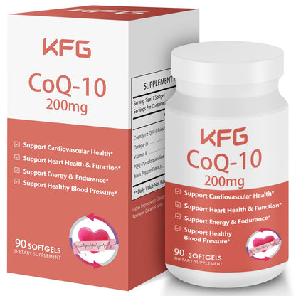 KFG CoQ10 200mg Softgels - Heart, Brain & Immune Support | Gluten Free