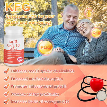 KFG CoQ10 200mg Softgels - Heart, Brain & Immune Support | Gluten Free
