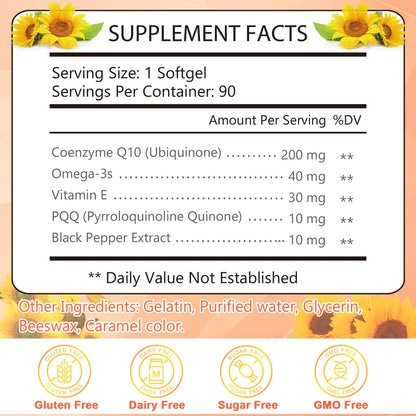 KFG CoQ10 200mg Softgels - Heart, Brain & Immune Support | Gluten Free