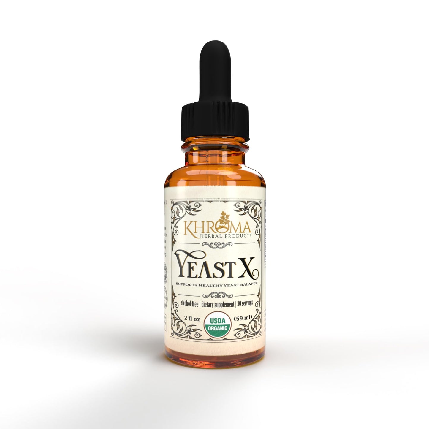 Khroma Herbal Yeast X - Organic Yeast Support | 30 Servings in a 2 oz Glass Bottle