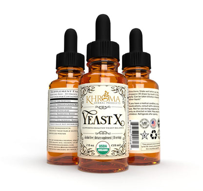Khroma Herbal Yeast X - Organic Yeast Support | 30 Servings in a 2 oz Glass Bottle
