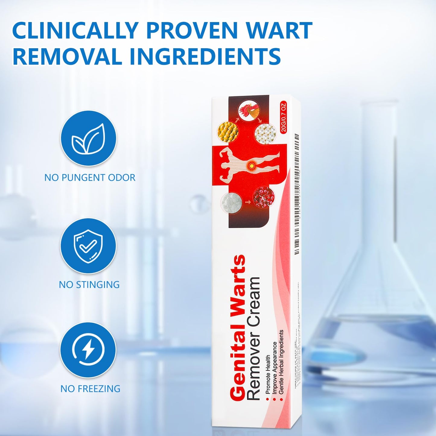 KIbabyDI Wart Remover Gel – Fast Acting Freeze Treatment for Genital, Plantar, Common, Corn & Flat Warts (1 Pack, Red 10101)