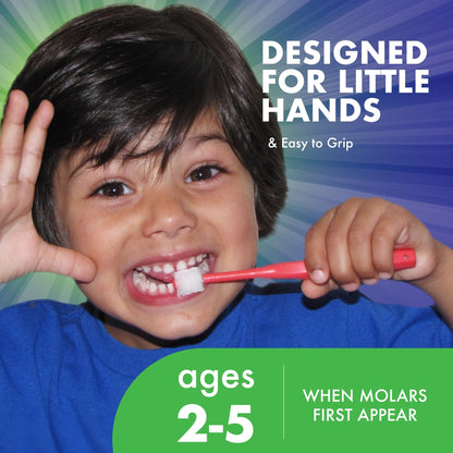 Brilliant Oral Care Kids Toothbrush (Ages 2-5) - Sky Blue, Round Head, Soft Bristles | 1 Pack