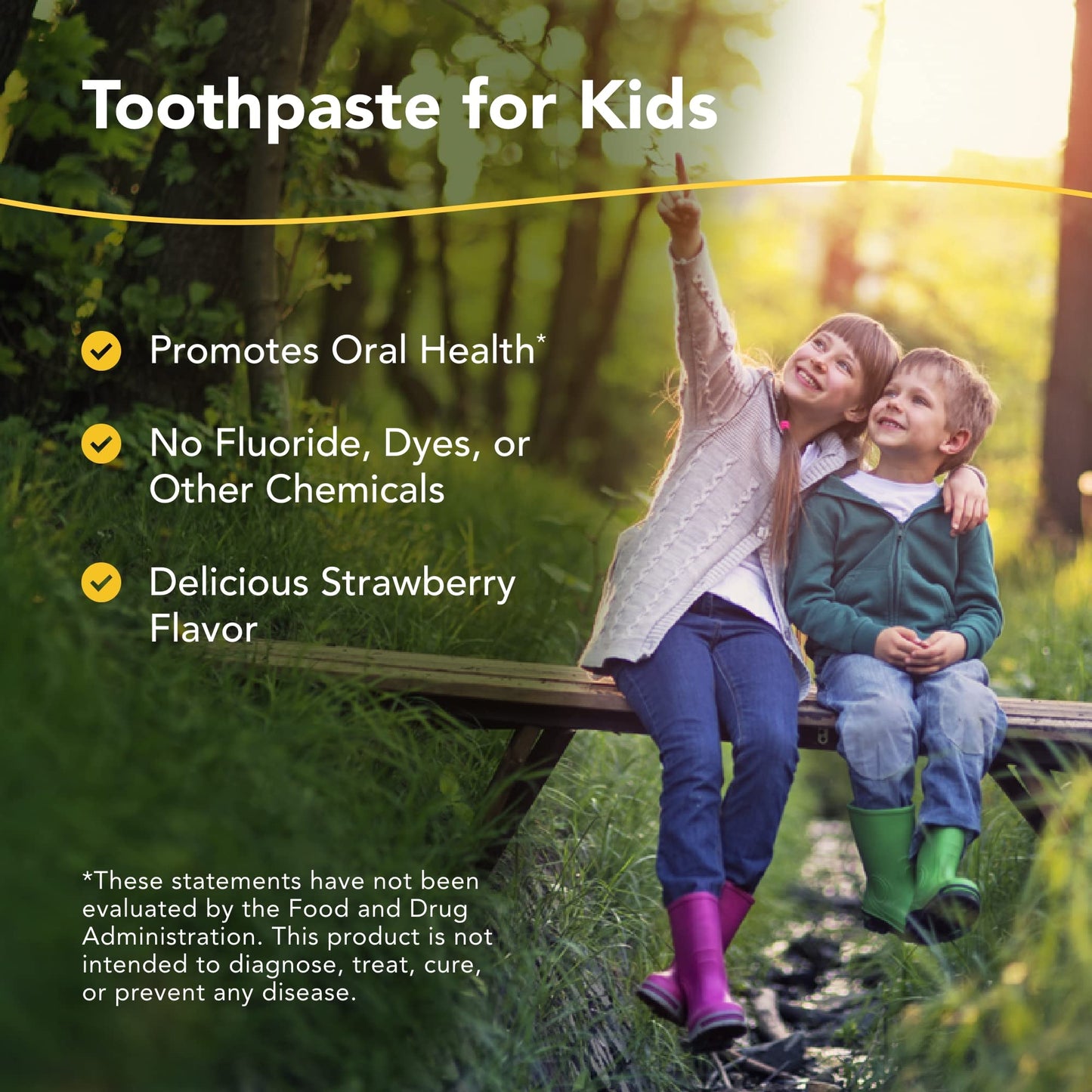 Kid-e-kare Strawberry Toothpaste - All-Natural, No Fluoride (3.4 oz)