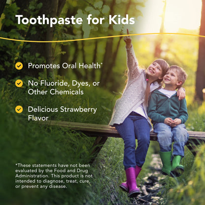 Kid-e-kare Strawberry Toothpaste - All-Natural, No Fluoride (3.4 oz)