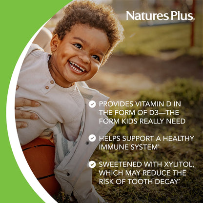 Animal Parade Sugar-Free Vitamin D3 500 IU for Children - Black Cherry (90 Chewables)