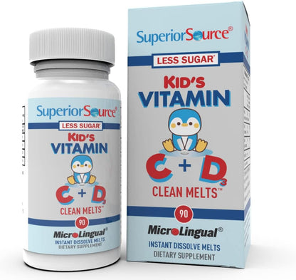 Superior Source Kid's Vitamin C & D3 Clean Melts – Immune Support for Kids