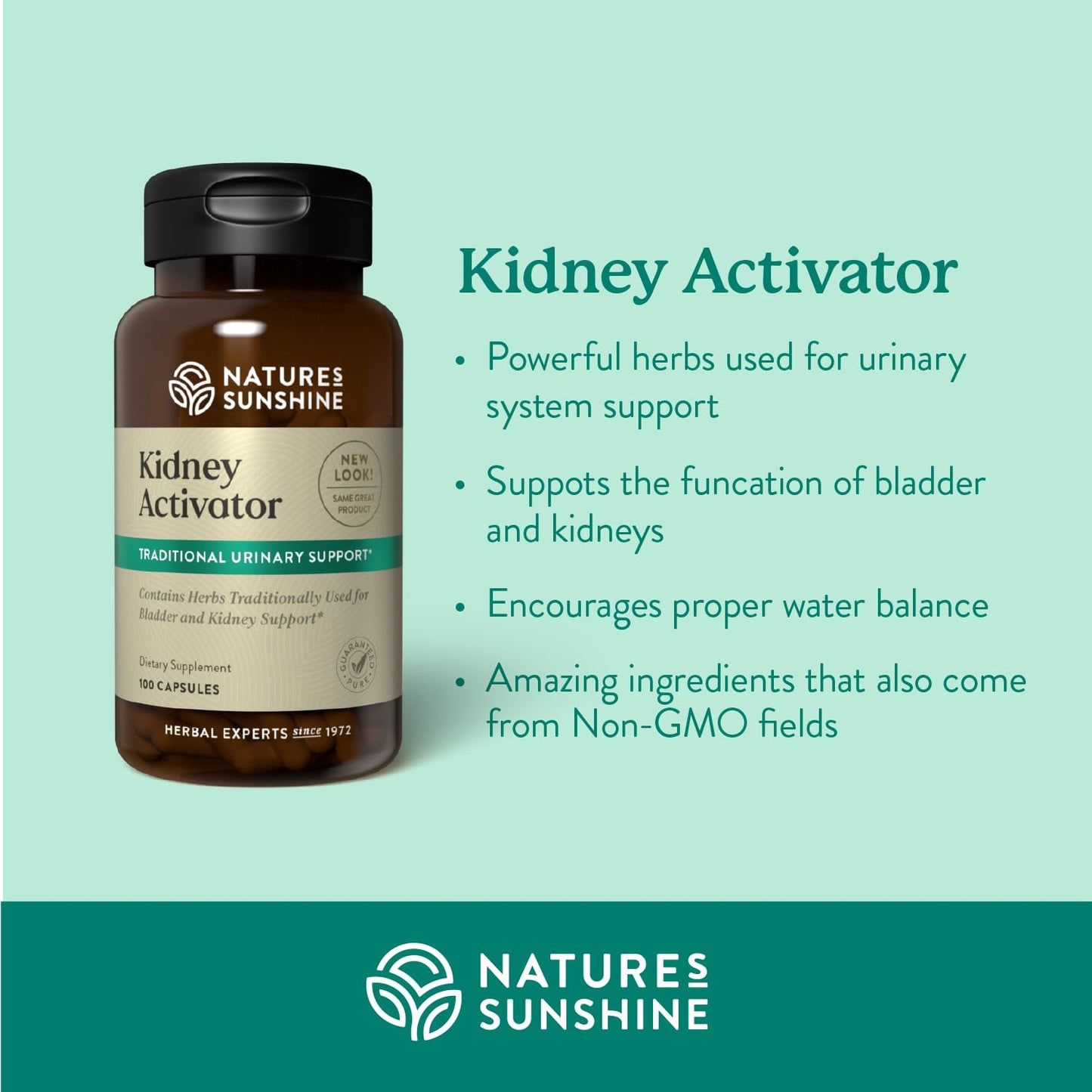 Nature's Sunshine Kidney Activator Capsules – 100 Capsules | Herbal Kidney Support
