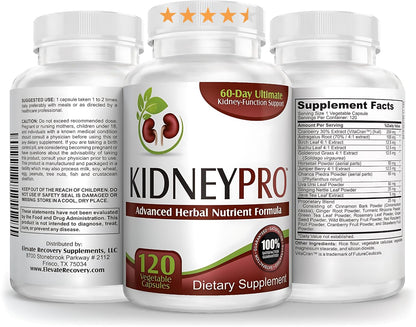Kidney-Pro: 21 Kidney Health Supplements in 1 Formula | Total Kidney Support • 120 Capsules