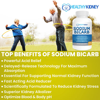 Kidney Restore Sodium Bicarbonate 650mg Capsules | Delayed Release for Kidney Support | 30 Capsules