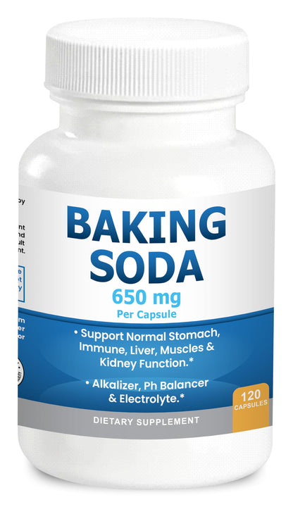 Kidney Restore Natural Baking Soda Capsules 650 mg – Aluminum-Free Sodium Bicarbonate