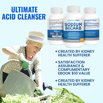 Kidney Restore Sodium Bicarbonate 650mg Capsules | Delayed Release for Kidney Support | 30 Capsules