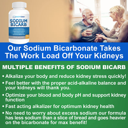 Kidney Restore Sodium Bicarbonate 650mg Capsules | Delayed Release for Kidney Support | 30 Capsules