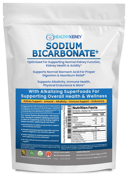 Kidney Restore Organic Sodium Bicarbonate Alkaline Supplement – Kidney Support & Digestive Comfort