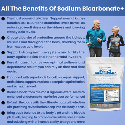 Kidney Restore Organic Sodium Bicarbonate Alkaline Supplement | Kidney Health & Stomach Support (1LB)