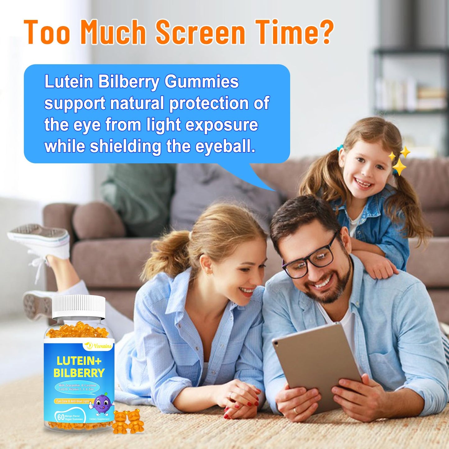 20mg Lutein & Zeaxanthin Gummies with Bilberry – Sugar Free Eye Health