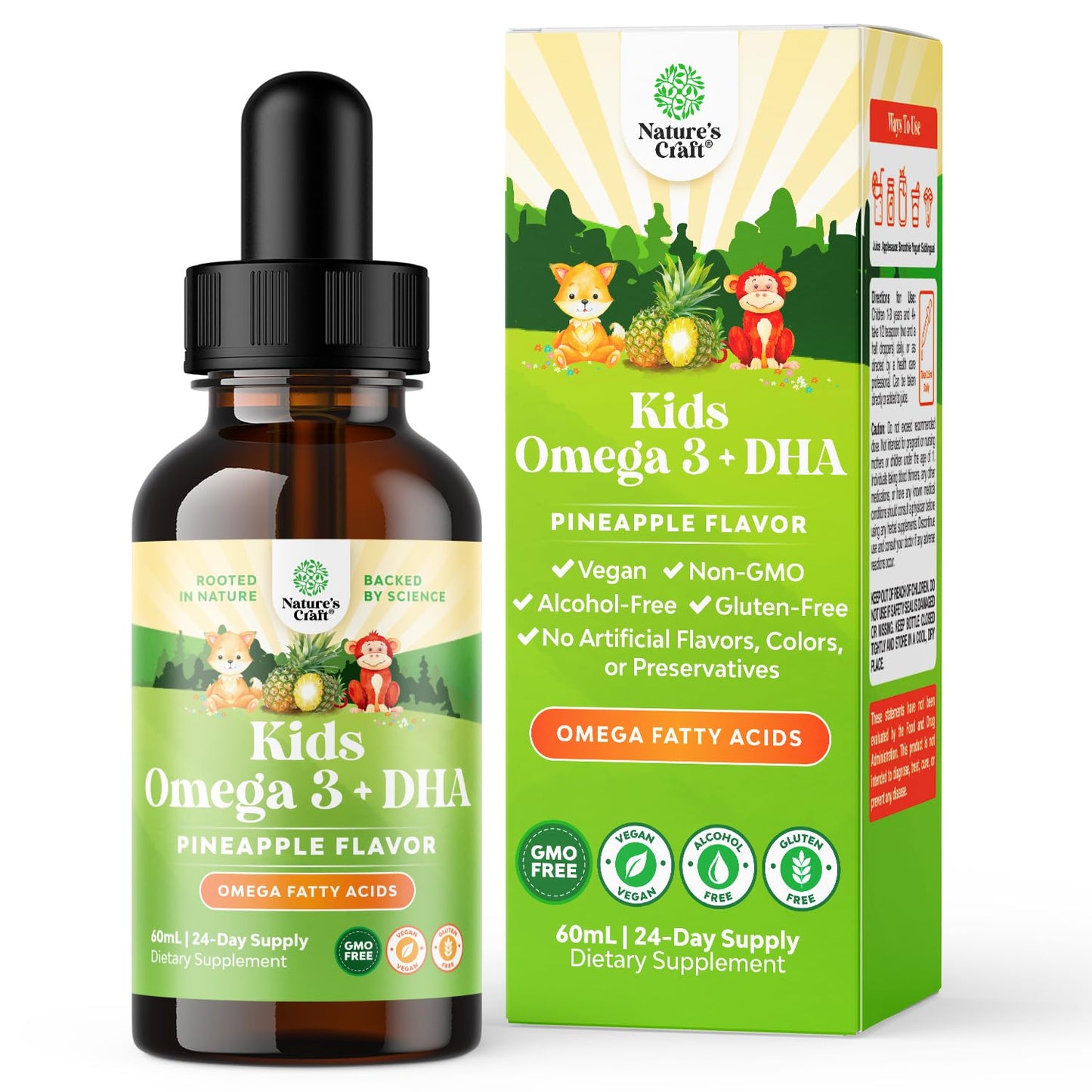 Kids DHA Omega-3 Drops – Brain, Immune & Vision Support | Vegan Fish-Free (2 oz)