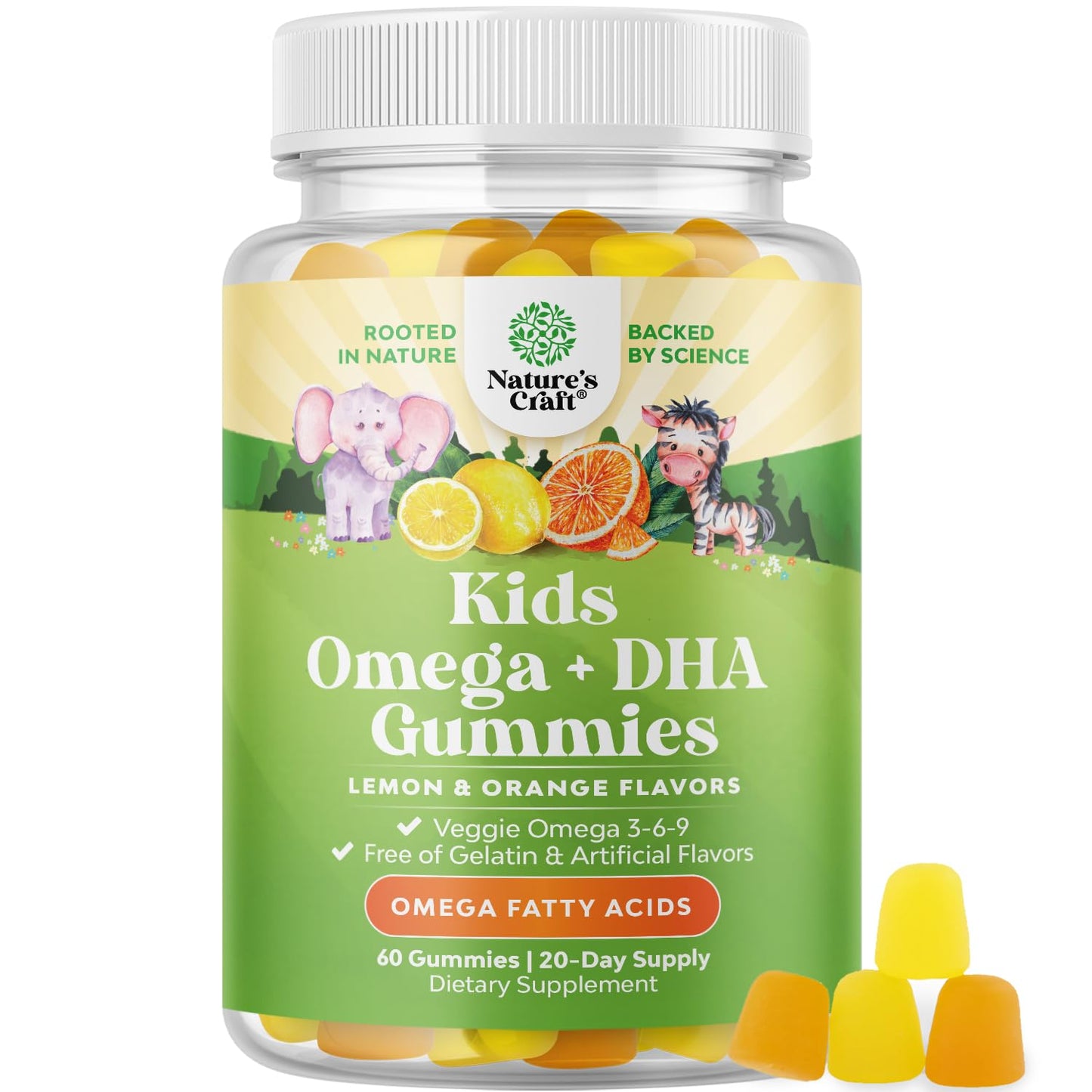 Kids DHA Omega-3 Gummies – Vegan, Fish-Free, Non-GMO | 60 Chews for Brain & Vision