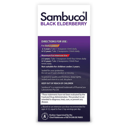Sambucol Black Elderberry Syrup for Kids – Immune Support (7.8 Fl Oz)