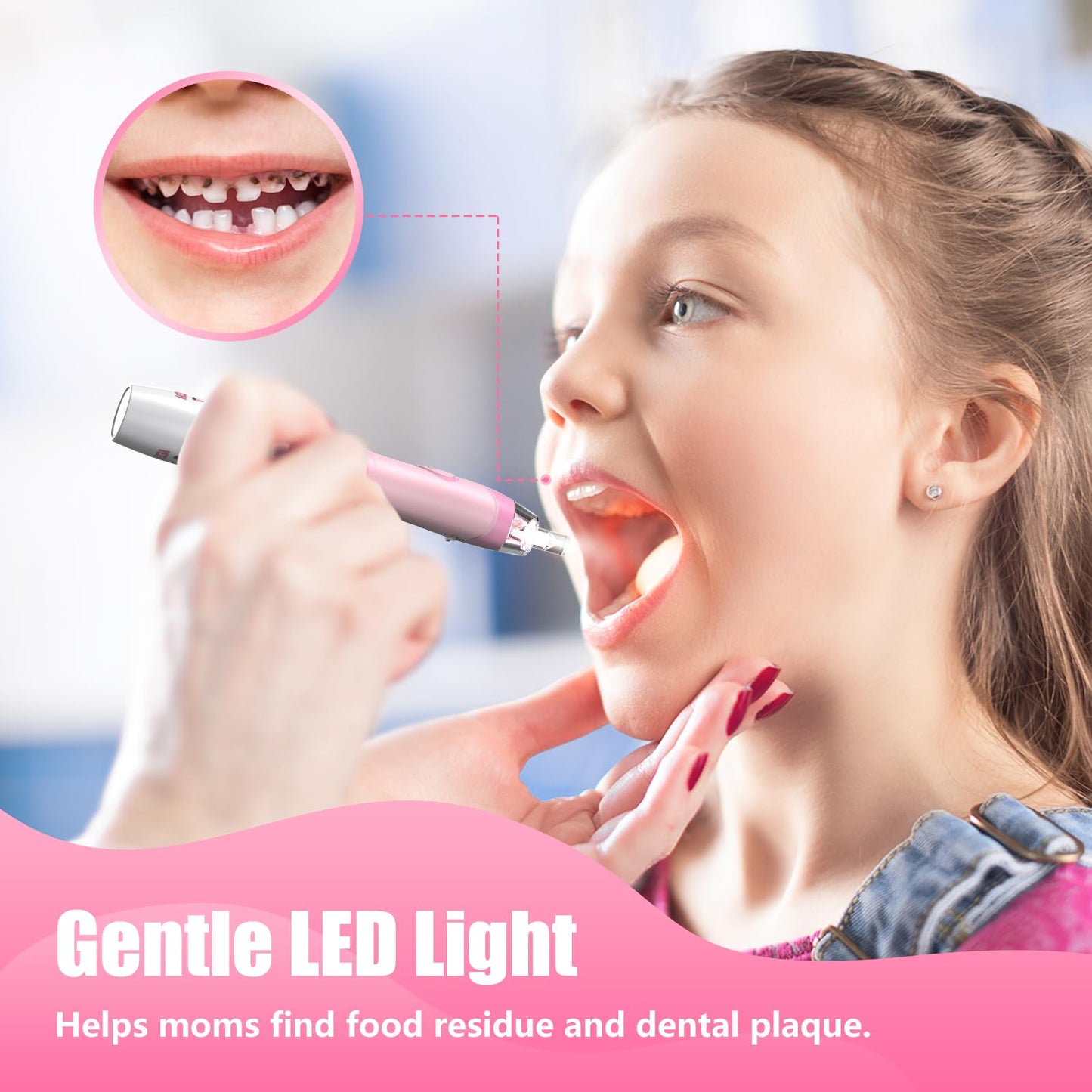 Kids Electric Toothbrush 2-12 | Rainbow LED, 2-Min Timer, Pink Giraffe