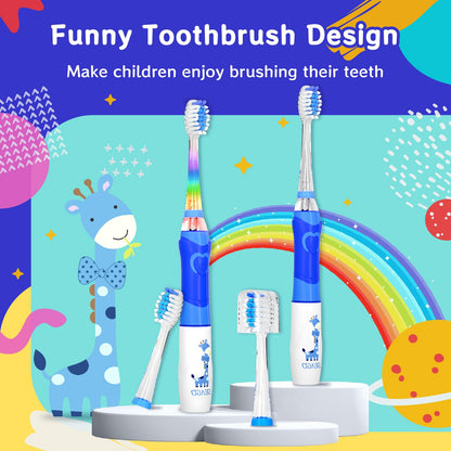 Kids Electric Toothbrush 24,000 VPM – 2-Min Timer, 4 Replacement Heads (Purple)