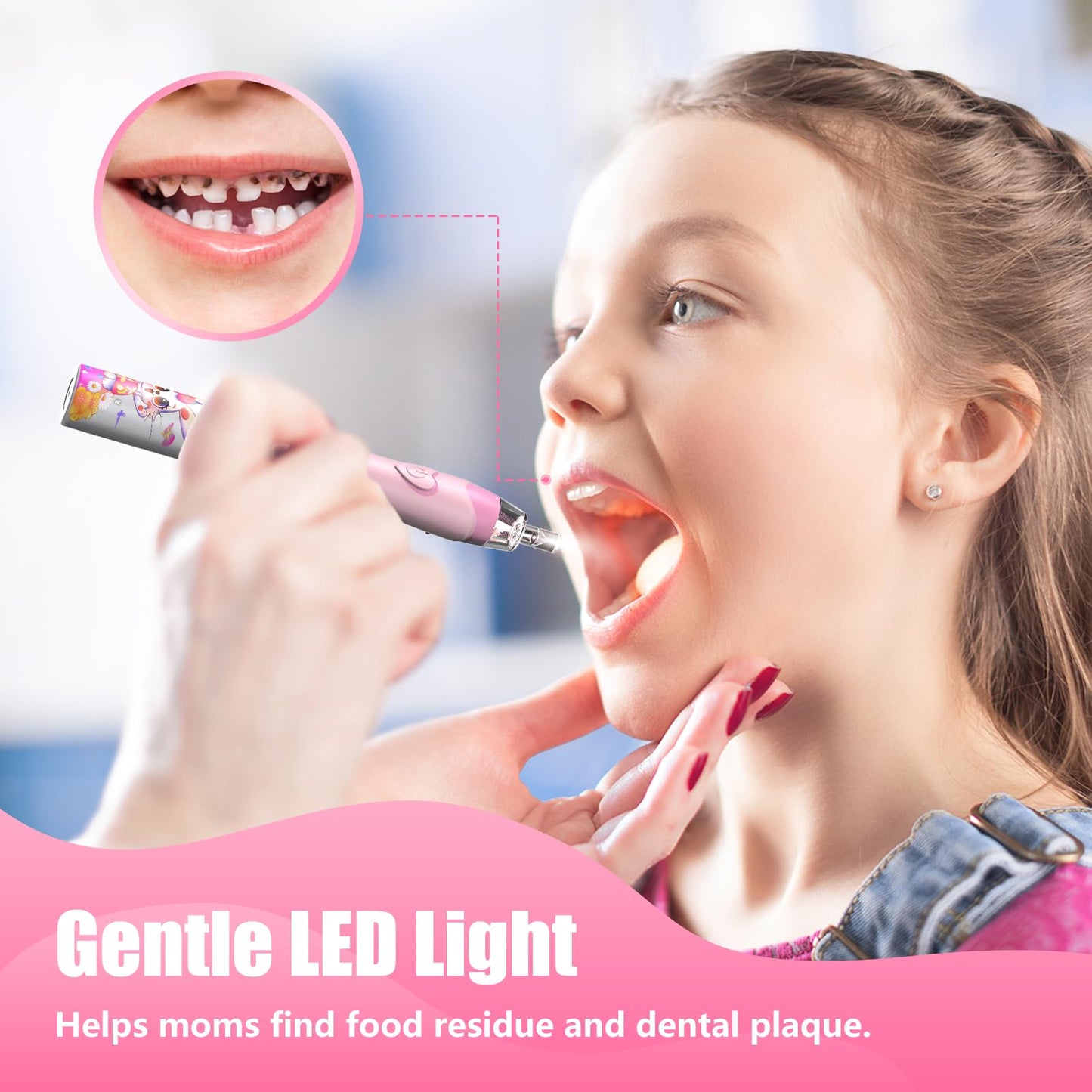 Kids Electric Toothbrush for Ages 2-12 | Rainbow LED Timer - Rabbit Pink