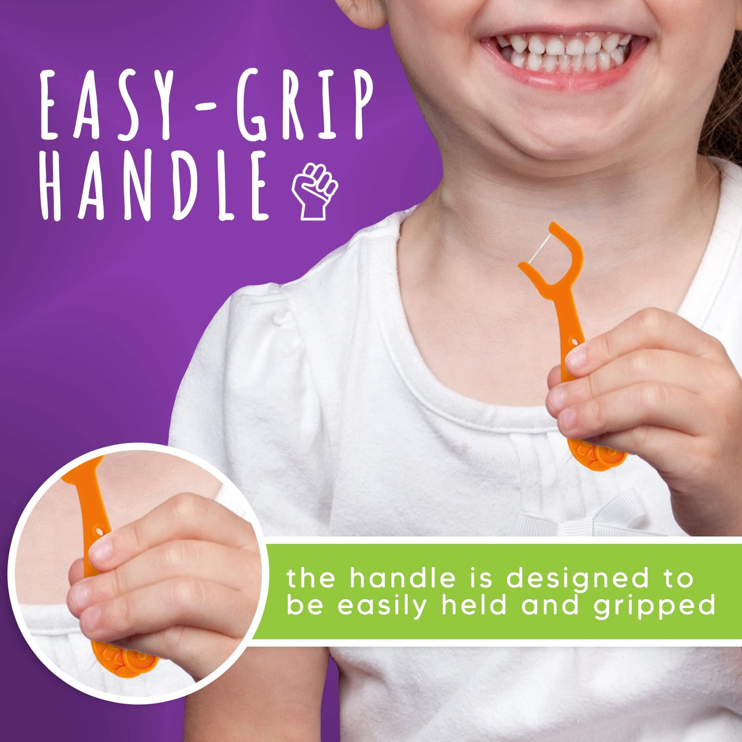 Kids’ Grape-Flavored Dental Flossers – Colorful Animal Shapes, Easy-Grip, Fluoride-Coated (Pack of 3 x 75)