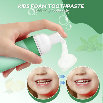 Kids Foam Fluoride-Free Toothpaste with Watermelon & Blueberry Mint | U-Shaped Toothbrush