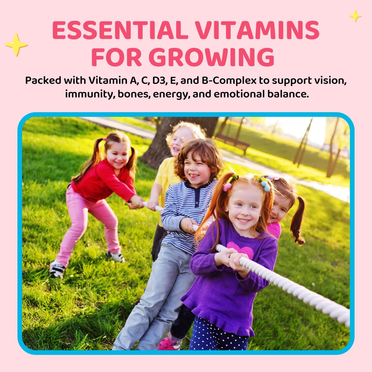 Kids Magnesium Gummies with L-Theanine & Multivitamins – Sleep, Calm & Focus (Strawberry Banana)