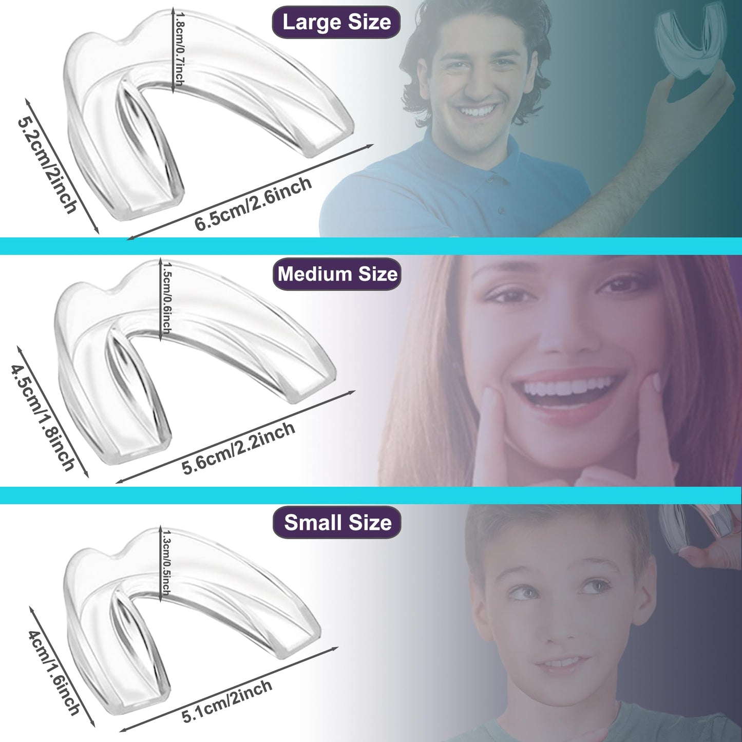 Kids Mouth Guard Blue for Grinding Teeth – 8 Pack Moldable Night Guards with Case & Gel Ice Pack