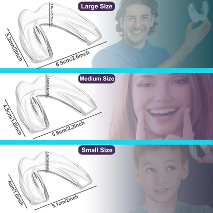 Kids Mouth Guard Blue for Grinding Teeth – 8 Pack Moldable Night Guards with Case & Gel Ice Pack