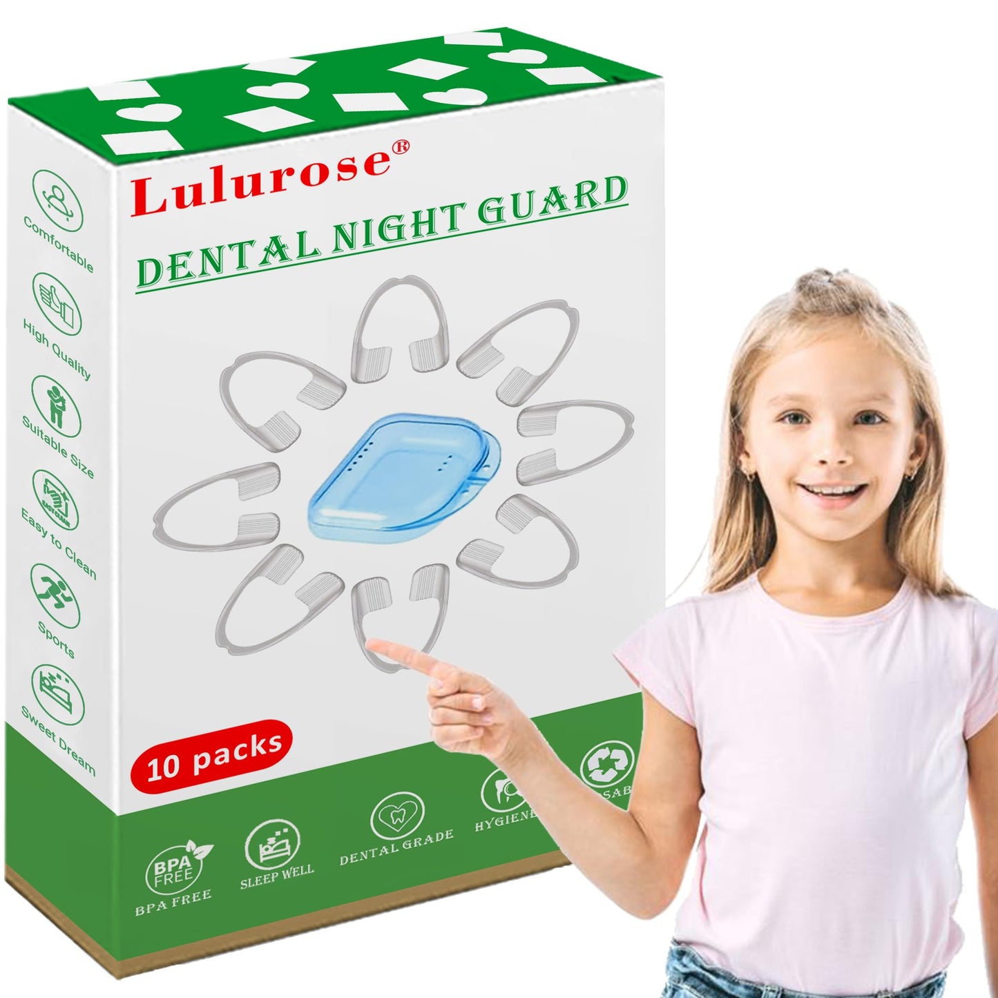 Kids Mouth Guard for Grinding - BPA Free, Disposable Night Guard (10 Count) | Portable Case